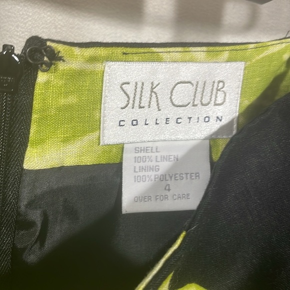 Black linen skirt with lime slices embellished with iridescent sequence midi - Picture 4 of 4